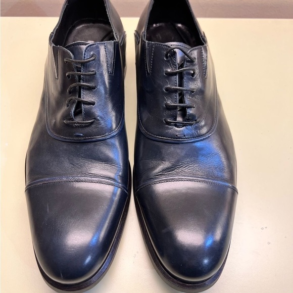 MADE IN ITALY LEATHER Baldinini Black Chukka Boots Polished Leather Lace-Up - Picture 9 of 14